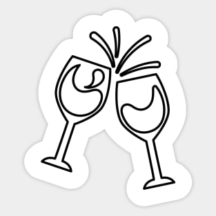 Wine Toast Sticker